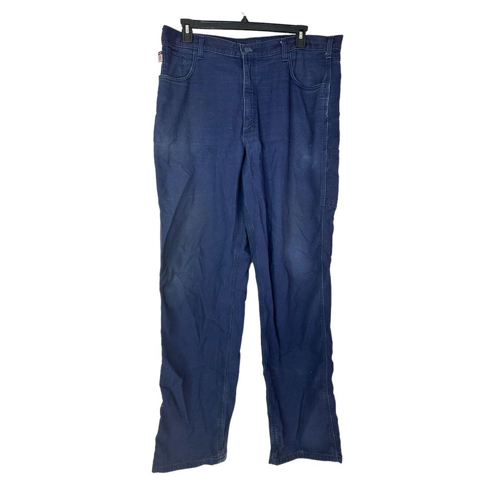 Carhartt FR Pants Men's 40x36 Flame Resistant Cat 2 Work Cargo Blue Loose Fit